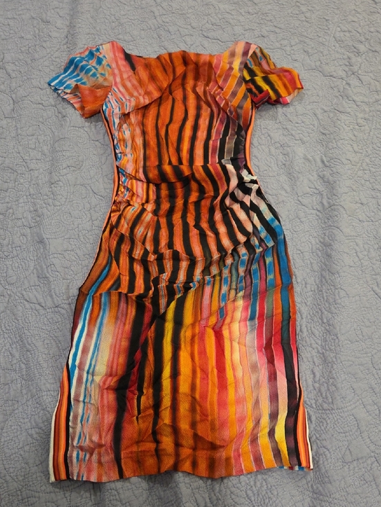 Tracy Reese Dresses & Skirts - Tracy Reese Silk Multicolor Striped Women’s Dress Vibrant Orange & Blue Size 4!